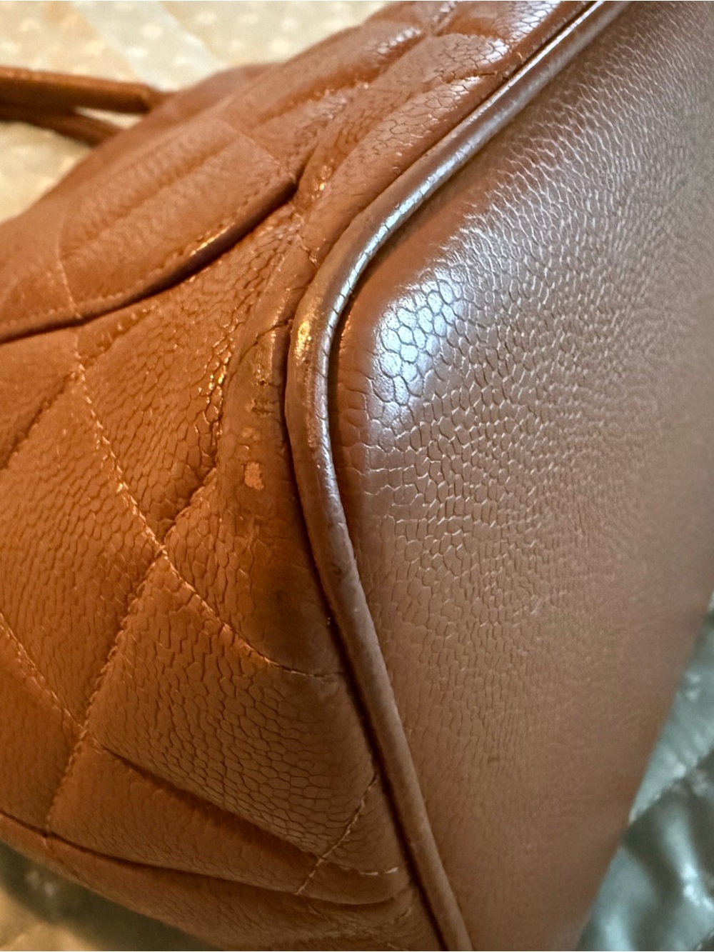 Chanel Caviar Brown Leather Quilted Medallion Tote - 24 Karat Gold - Picture 10 of 14